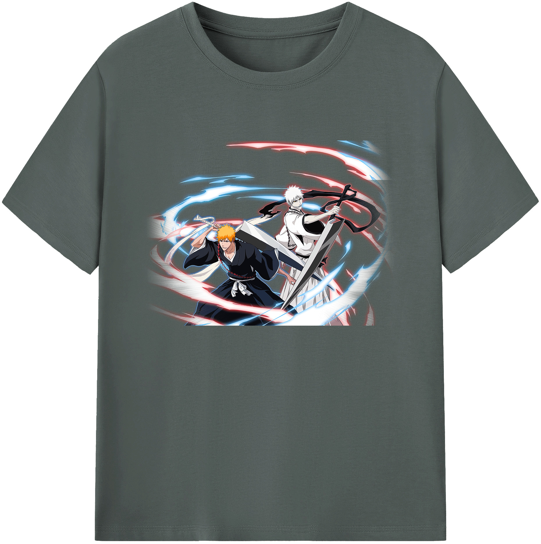 （画像用） ブリーチ 黒崎一護（くろさき いちご）BLEACH Kurosaki Ichigo 綿100％ メンズ半袖Tシャツ｜肌触りやわらか＆通気性